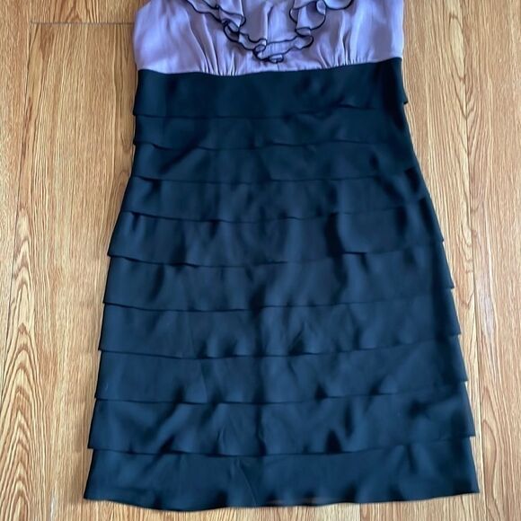 S. L. fashions woman’s after five dress. Black/violet. Size 6. - Picture 3 of 7